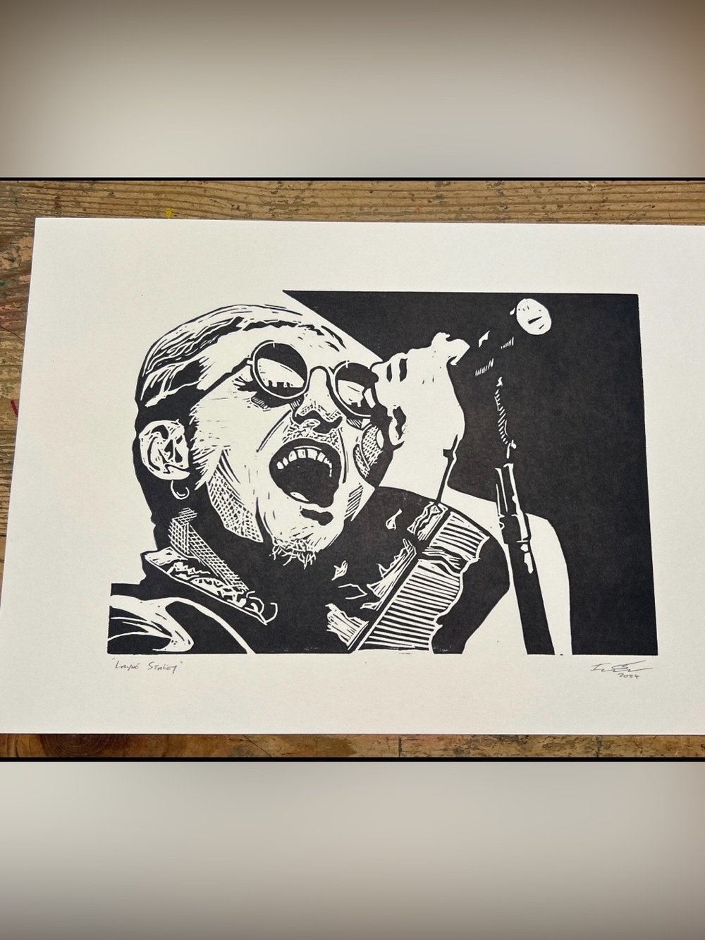 Layne Staley of Alice in Chains ‘Lino Cut’